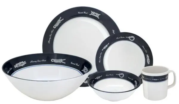 17 delig servies nautische look melamide