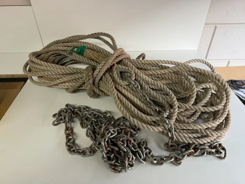 Ankerketting 4 meter + 35 meter touw