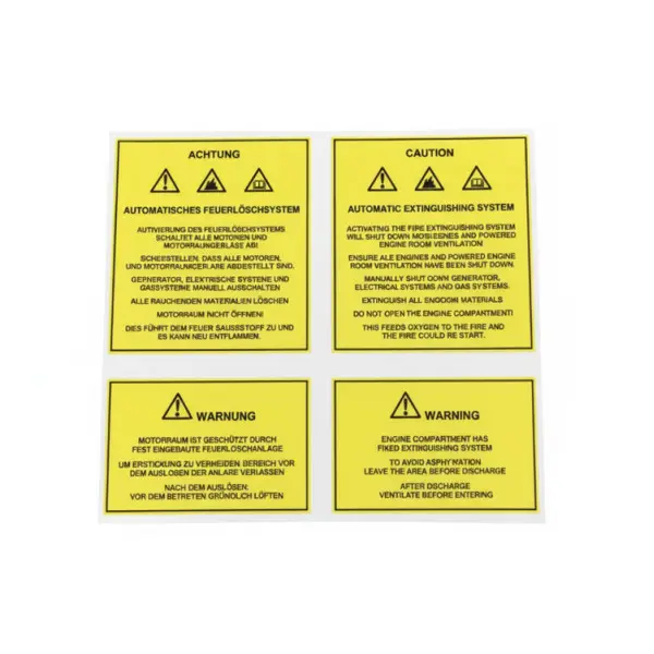 Avery Dennison Hanse Yachts Fire Extinguisher System Safety Sticker