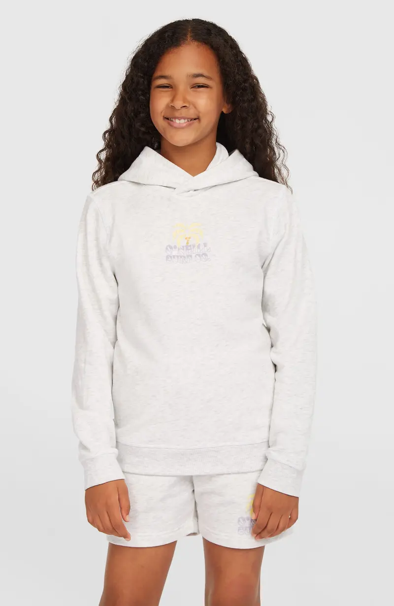 Back Print Hoodie | White Melange
