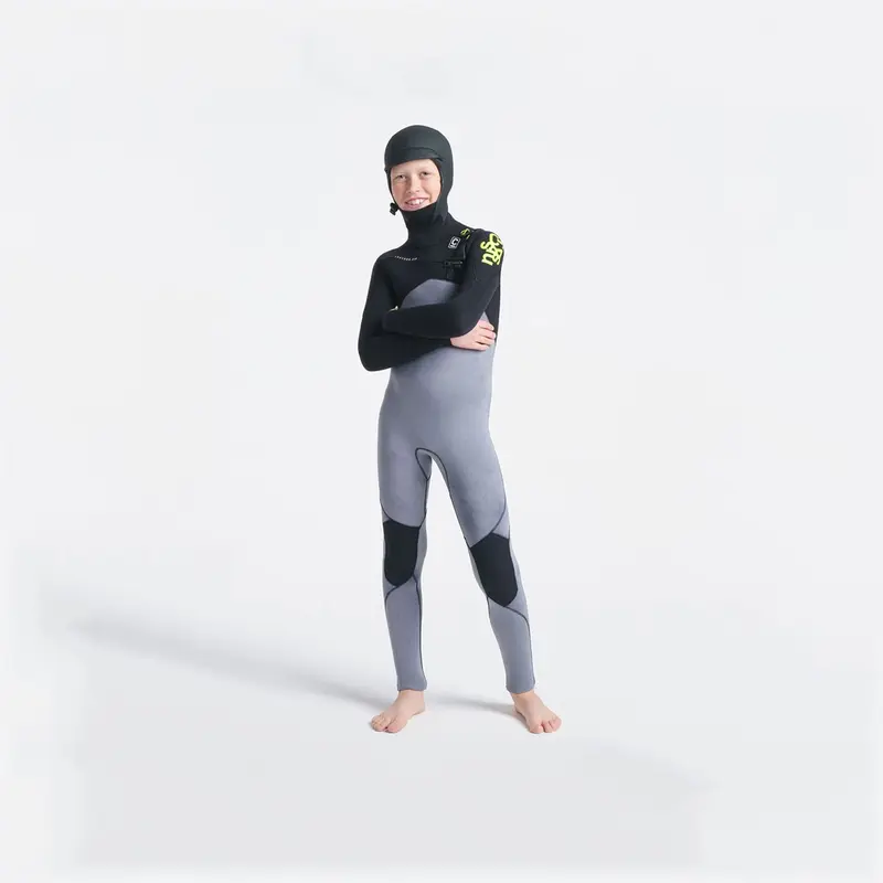 C-Skins Junior Session 5/4 Hood Chest Zip Steamer Black