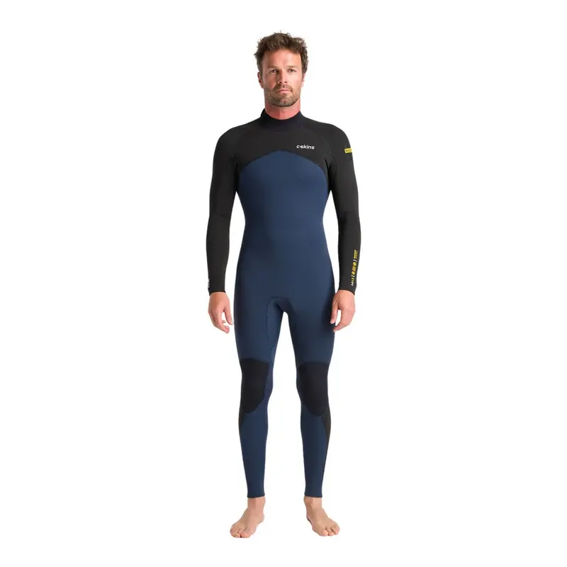 C-Skins NuWave Men Legend 4/3 Back Zip Fullsuit Bluestone Black Saffron
