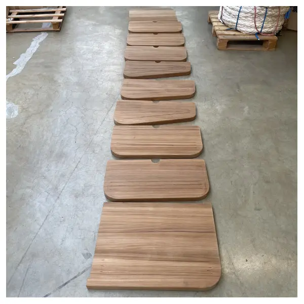 CRN Teak steps for Custom Line 124 flybridge stairs - 292408