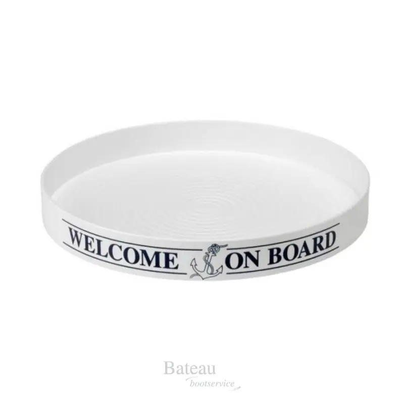 Dienblad antislip rond Welcome on board 32 cm