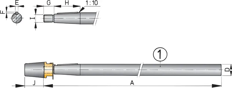 Duplex propeller shaft L1180 mm x D30 mm