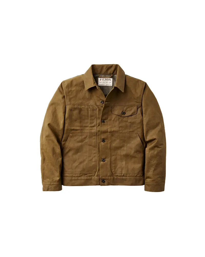 Filson Tin Cloth Short Lined Cruiser Jacket Dark Tan