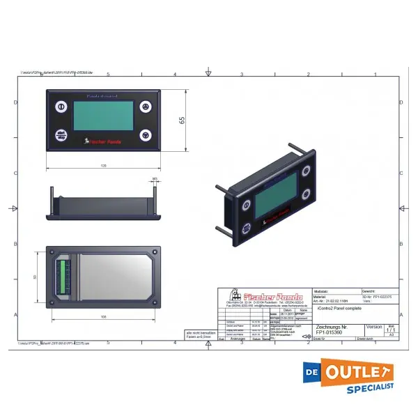 Fischer Panda IControl 2 remote generator control 21.02.02.131P