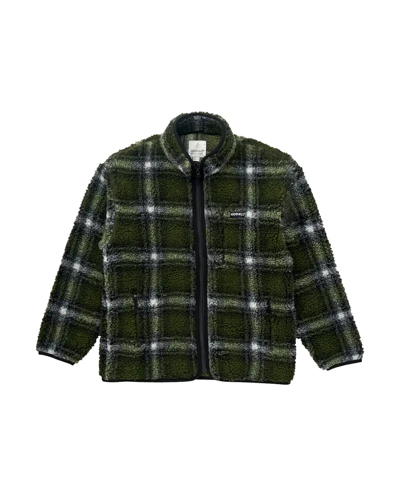 Gramicci Shadow Plaid Sherpa Jacket Olive