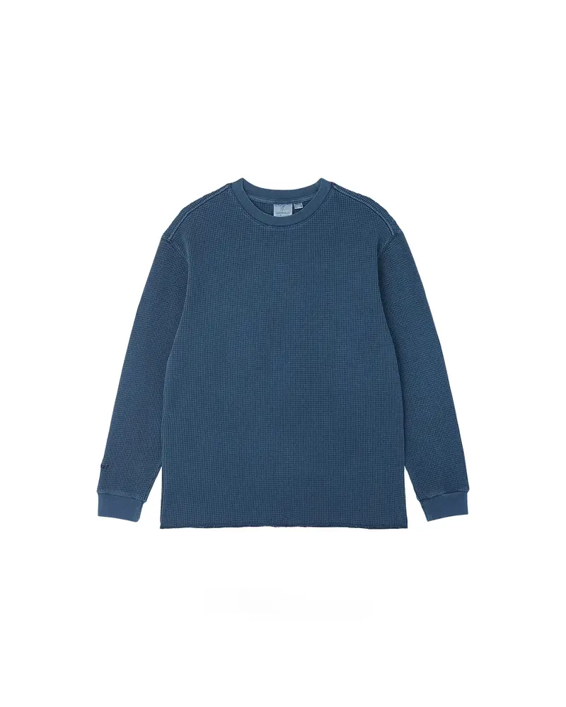 Gramicci Waffle Crew Dark Navy Pigment