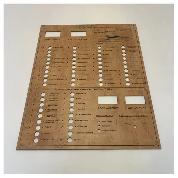 Gulf Craft Majesty 50 AC | DC switch panel board brown