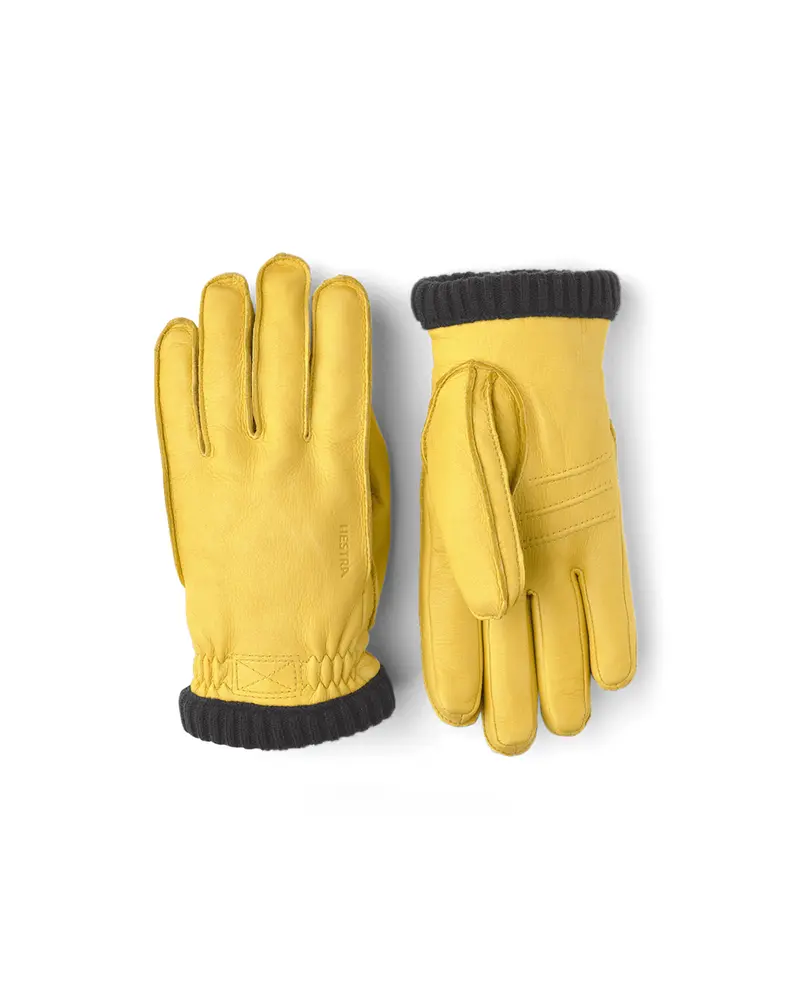 Hestra Deerskin Primaloft Rib Natural Yellow
