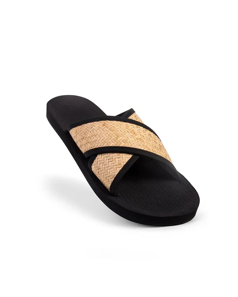 Indosole Mens Cross Weave Black / Lumuh