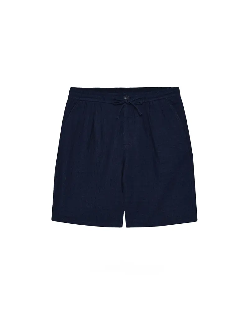 KnowledgeCotton Apparel Fig Loose Dobby Shorts Indigo