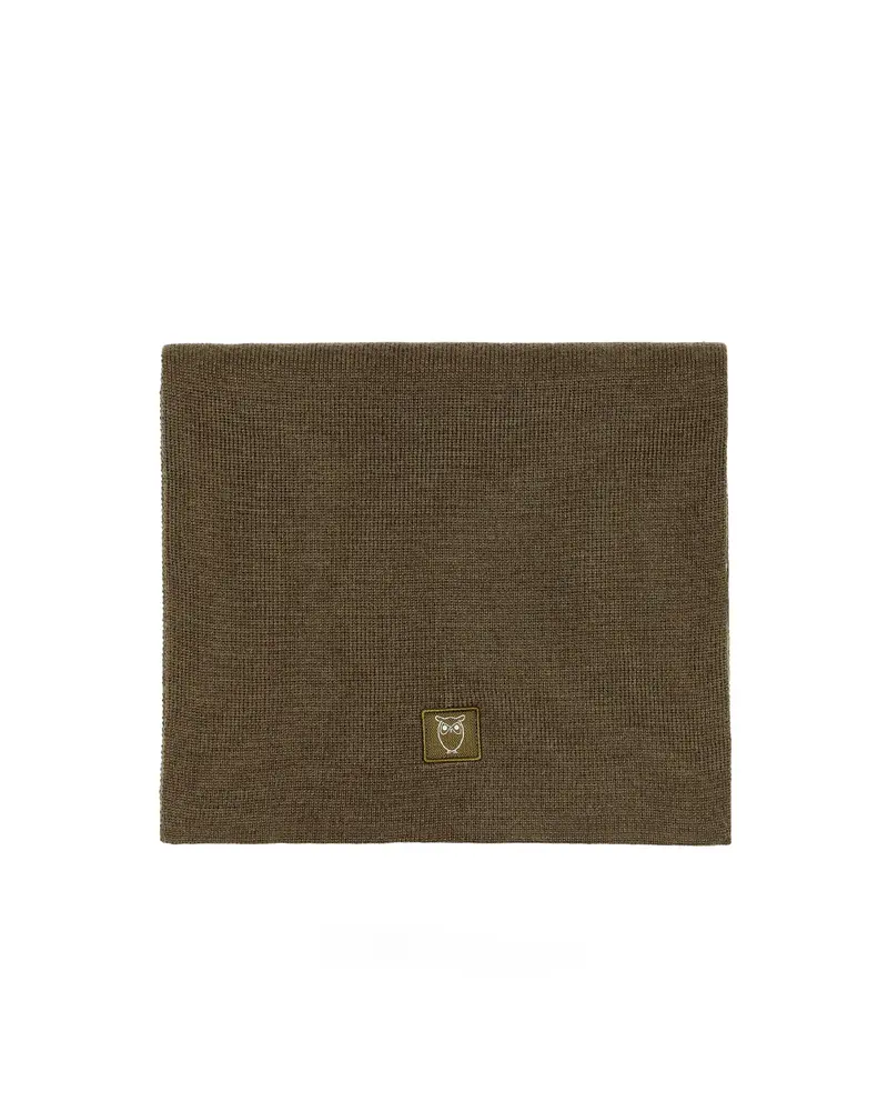 KnowledgeCotton Apparel Fine Merino Wool Scarf Dark Olive