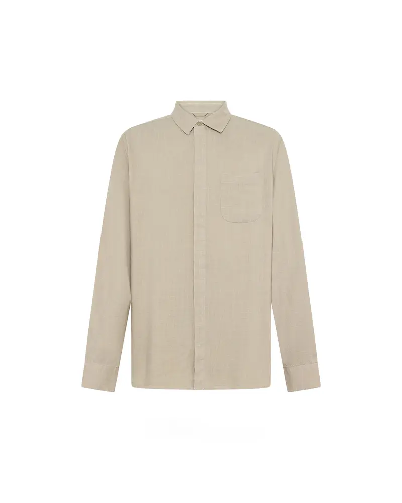 KnowledgeCotton Apparel Linen Blend Shirt Feather Grey
