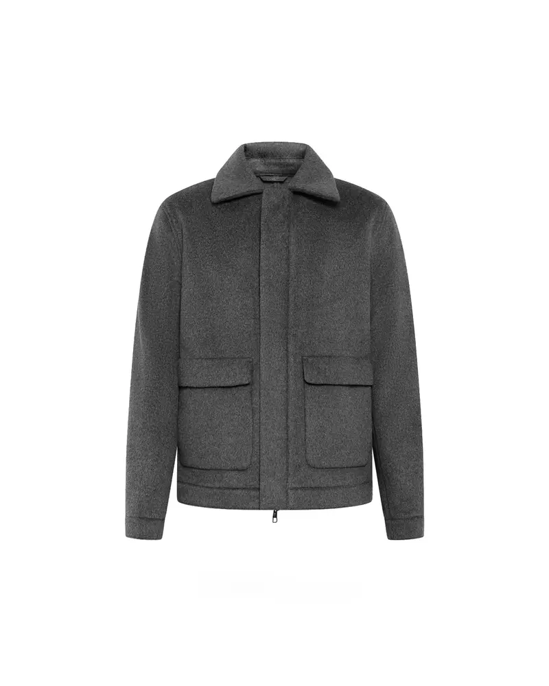 KnowledgeCotton Apparel Wool Jacket Dark Grey Melange