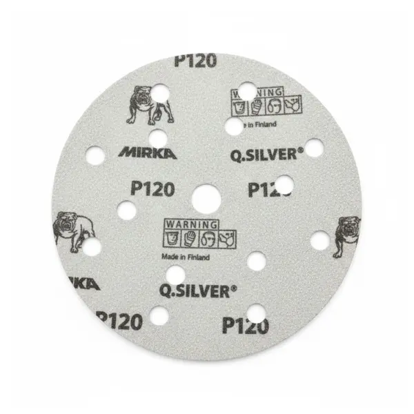 Mirka Silver P120 Sanding Disc - Multi-Hole Dust Extraction Abrasive - 100pcs