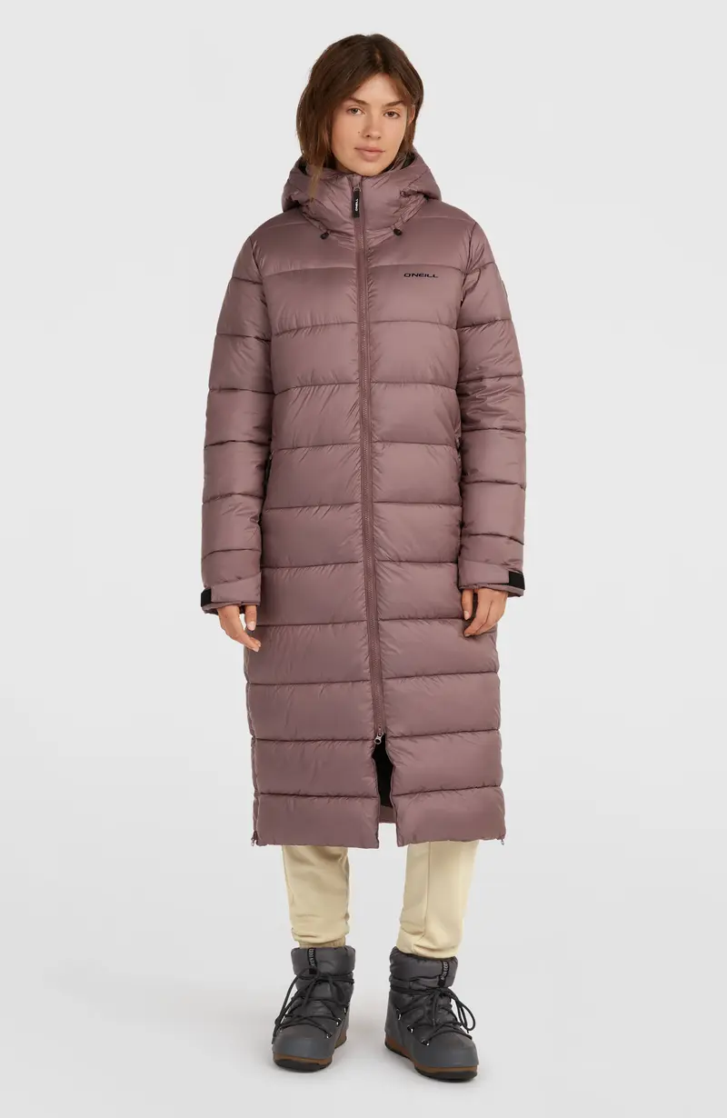 Must-Have Long Puffer Jacket | Purple Gray