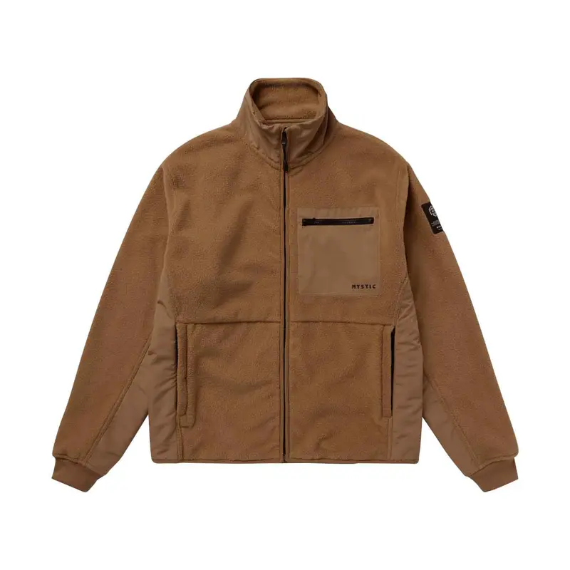 Mystic DTS Fleece Zip Thru Sweat Slate Brown