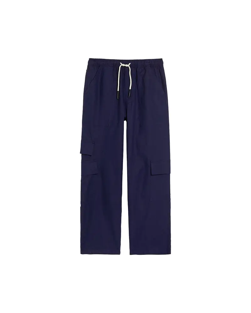 OAS Cargo Linen Trousers Blue