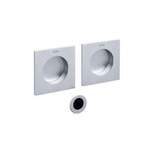 Olivari D129-CO Square Door Handle in Matte Chrome set
