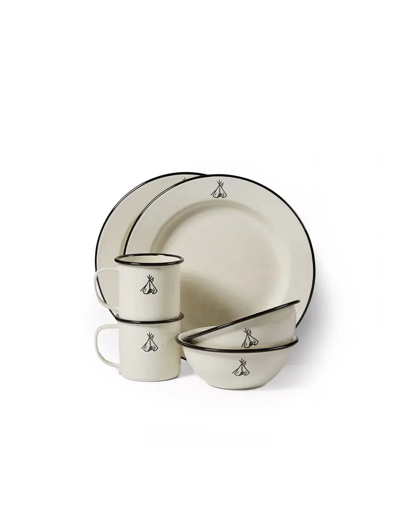 Pendleton Camp Enamelware Set Of 2 Camp Ivory
