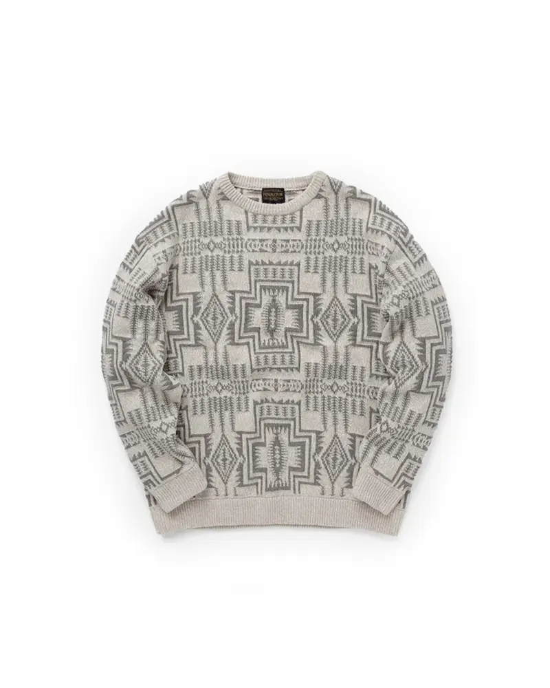 Pendleton Crewneck Pullover Ivory Harding Star Poly Cotton Blend