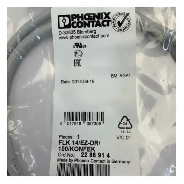 Phoenix FLK-14-EZ-DR-100 Industrial Interface Cable - PLC Control Cable - 2288914
