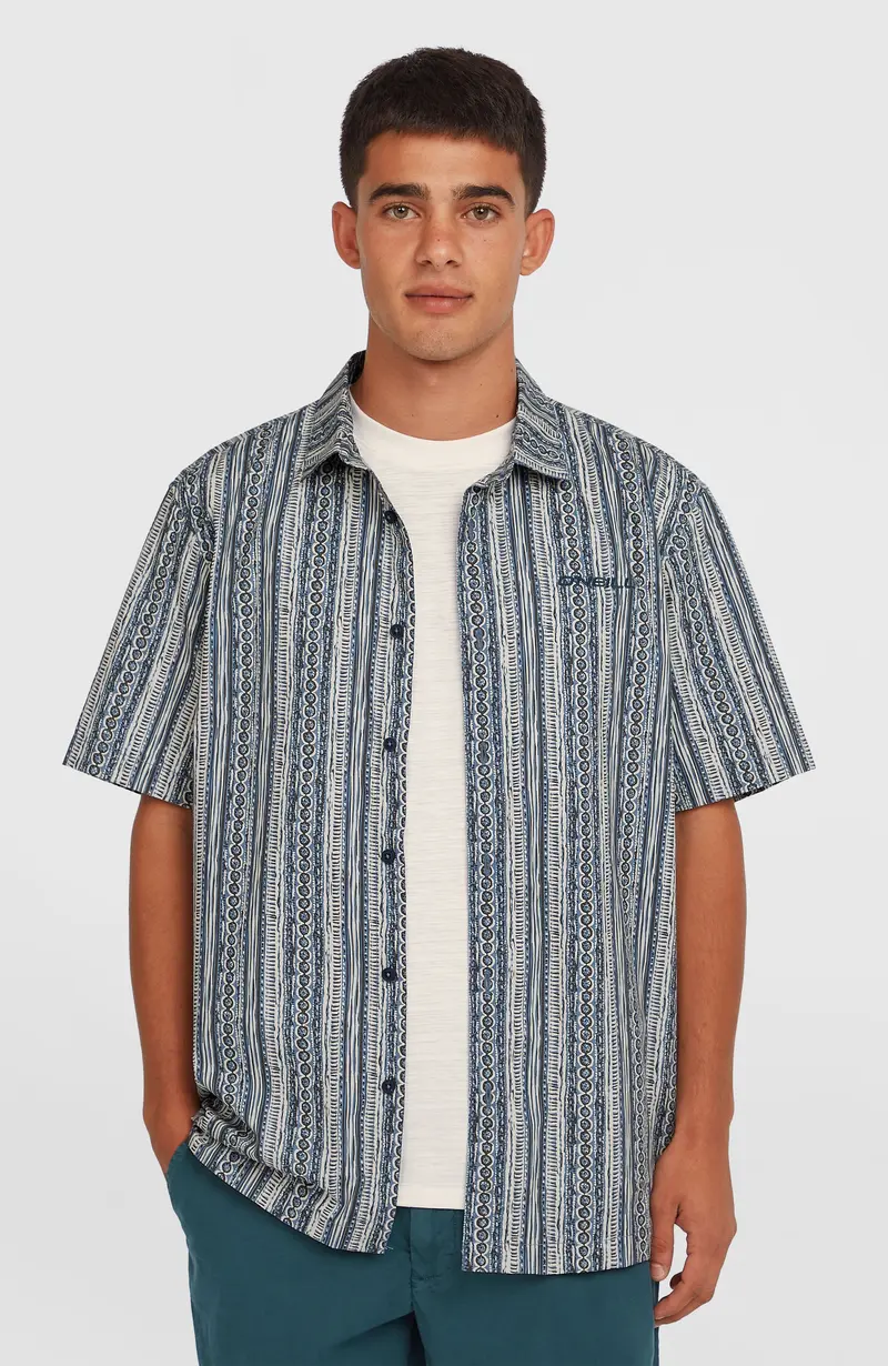 Print Shirt | Blue Pressed Lines