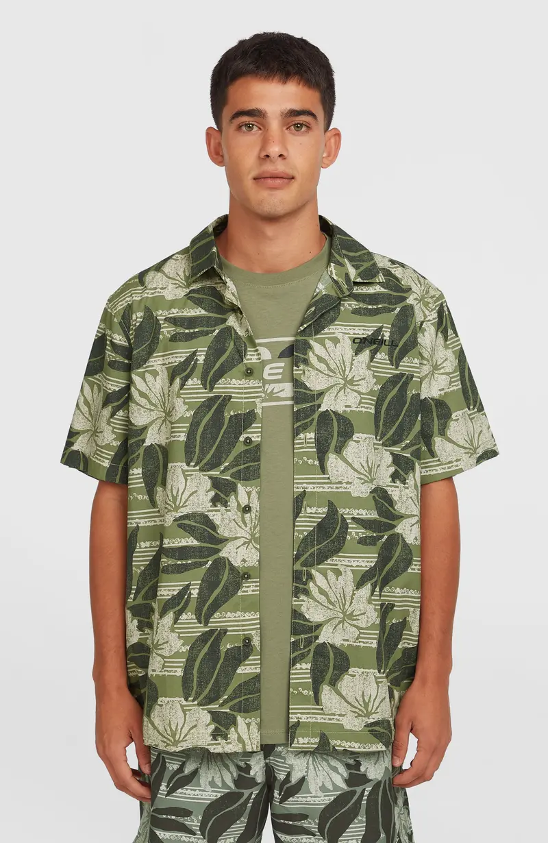 Print Shirt | Green Dusty Flower