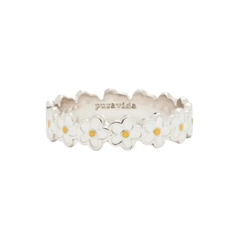 Pura Vida Painted Blooms Ring Silver