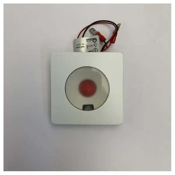 Quick Bryan Square Surface Mount Marine LED Courtesy Light - Red LED White Frame