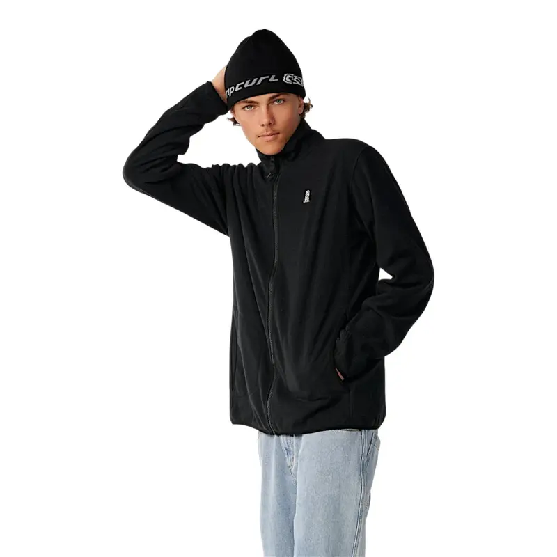 Rip Curl Search Series Polar Zip Thru Crew Black