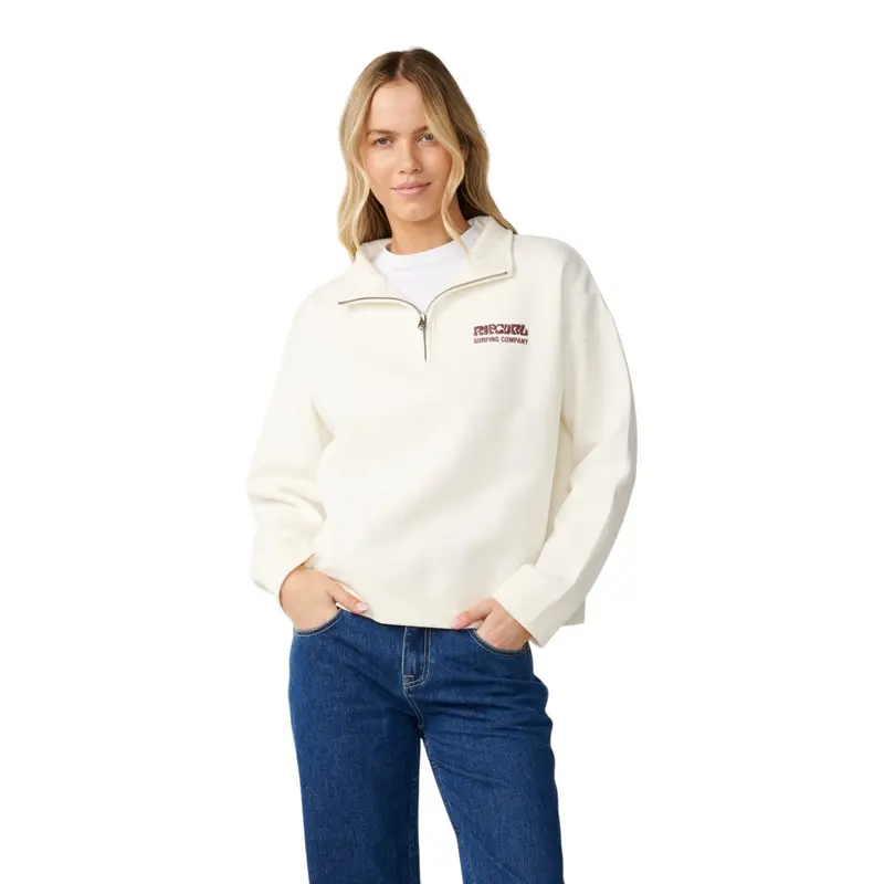 Rip Curl Surf Puff 1/4 Zip White
