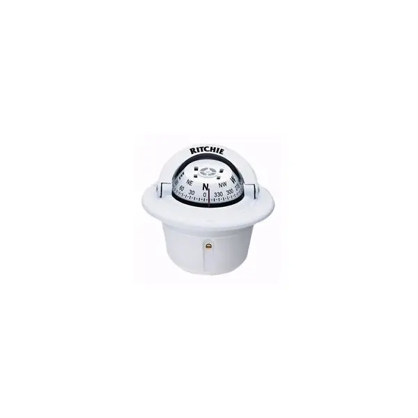 Ritchie HF-79W flush mount compass white with light 12/24V