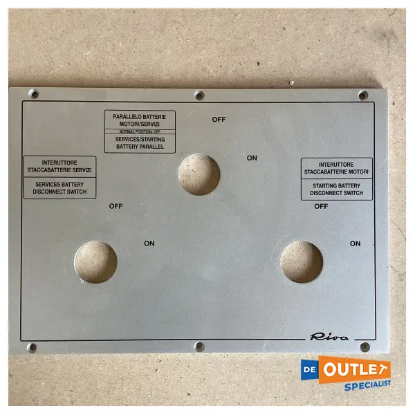 Riva battery switch panel plate silver