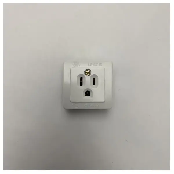 Single Bulkhead Socket LK3011K 125V 15A Wall Outlet Waterproof