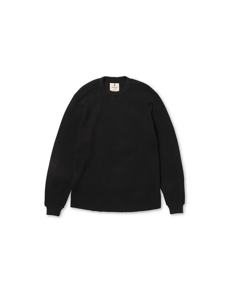 Snow Peak Heavyweight Waffle Pullover Black