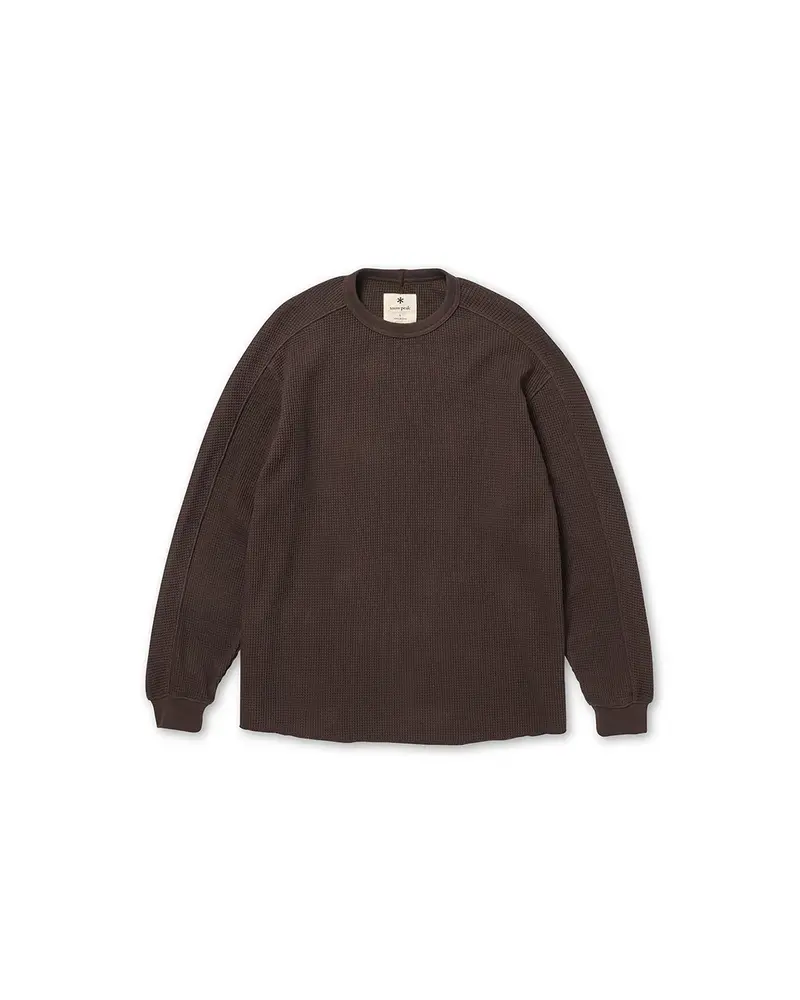 Snow Peak Heavyweight Waffle Pullover Dark Brown