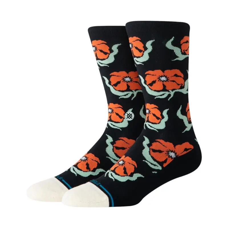 Stance Broadcast Floral Crew Black