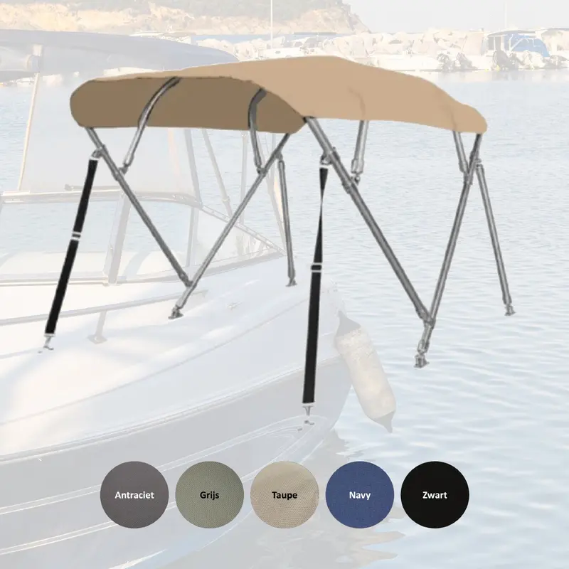 Sunmaster DeLuxe 4-boogs Biminitop – Lengte 232 cm | 25 mm RVS