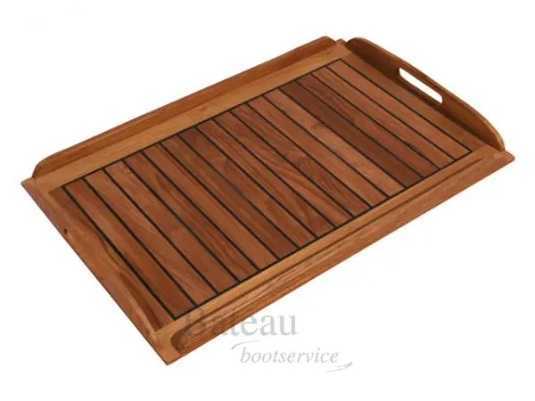 Teak dienblad caulked