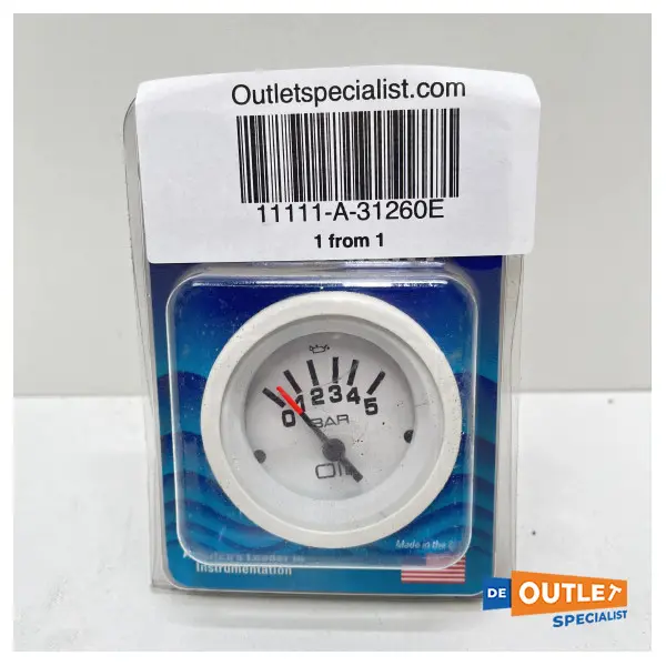 Teleflex Oil pressure sensor white 5-bar - 31260E