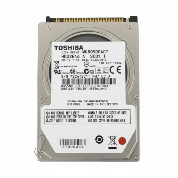 Toshiba MK8050GACY Internal Hard Drive (HDD) 80GB