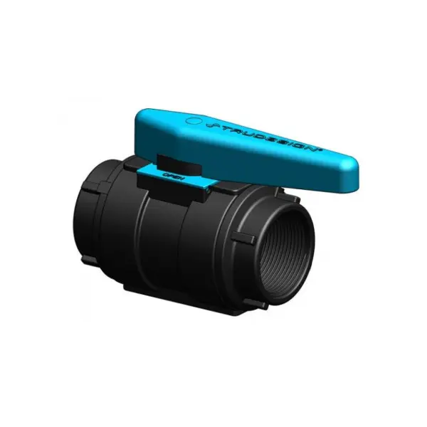 Trudesign 1-BSP 1 inch black plastic ball valve