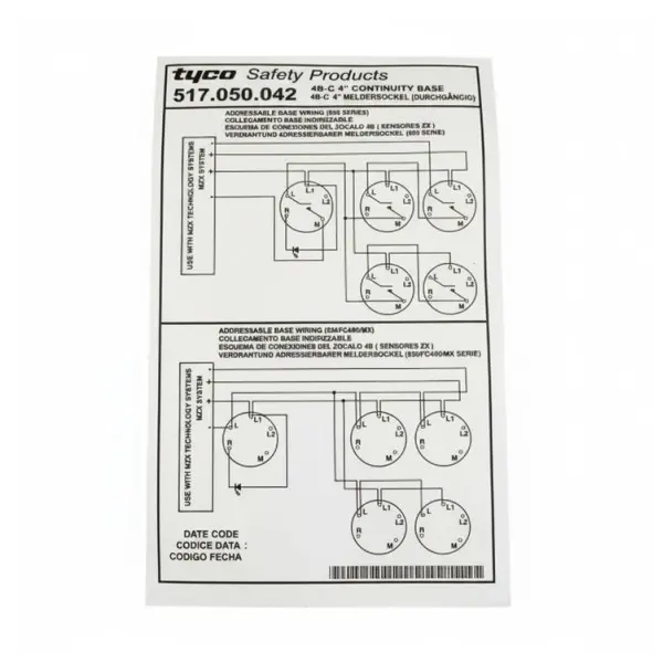 Tyco 4B-C-4 Fire Detector Base Mounting Plate - 517.050.042