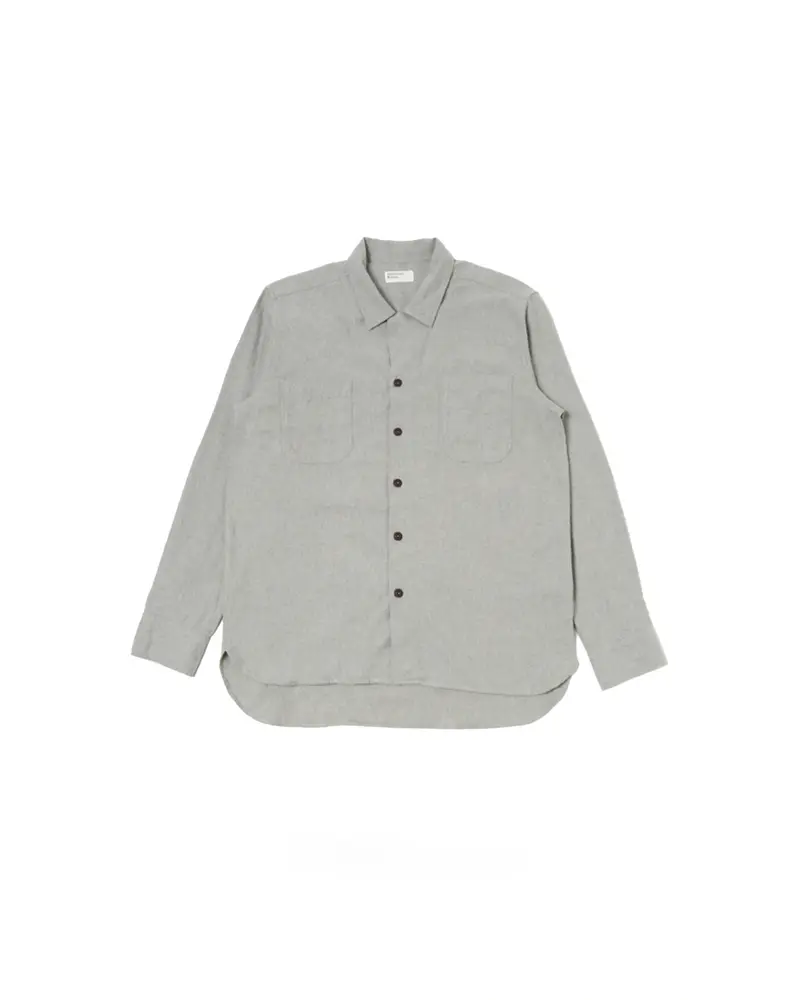 Universal Works Brushed Flannel Work Shirt Grey