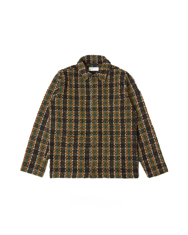Universal Works Crazy Check Wool Mix Overall Jacket Charcoal