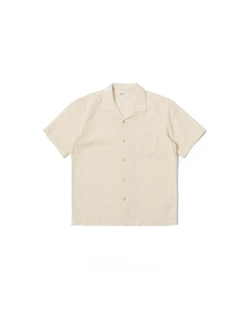 Universal Works Road Shirt Dot Waffle Ecru