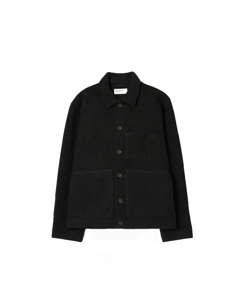 Universal Works Uniform Jacket Wool Fleece Black